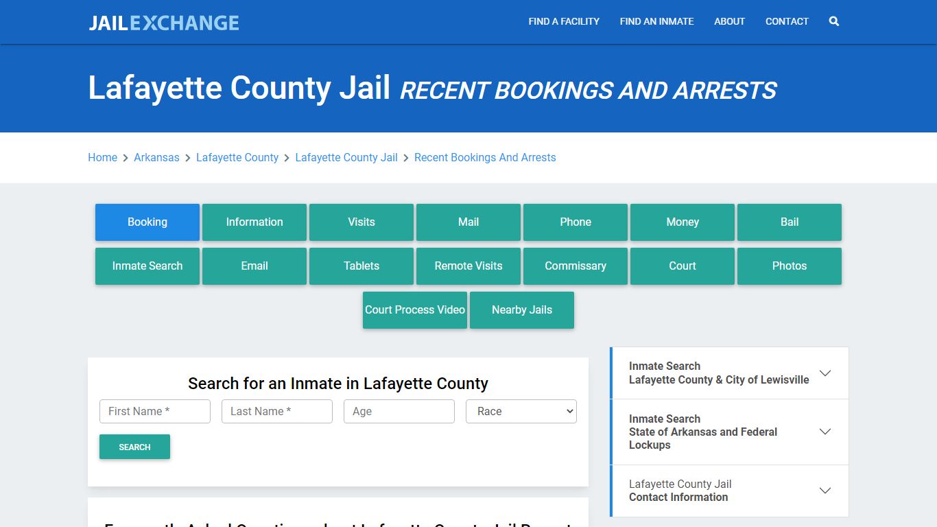 Lafayette County Jail AR Recent Arrests and Bookings