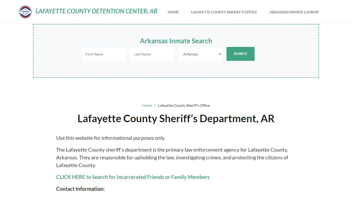 Lafayette County Sheriff Department, AR Arrests, Warrant Lookup