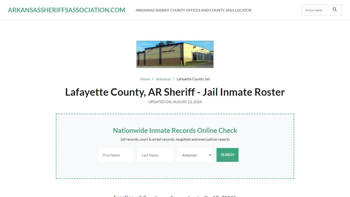 Lafayette County, AR Sheriff - Jail Inmate Roster